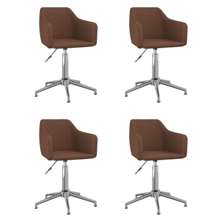vidaXL Esszimmerstühle 4 Stk. Drehbar Braun Stoff