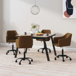 vidaXL Esszimmerstühle 4 Stk. Drehbar Braun Samt