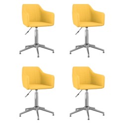 vidaXL Esszimmerstühle 4 Stk. Drehbar Gelb Stoff