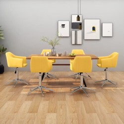 vidaXL Esszimmerstühle Drehbar 6 Stk. Gelb Stoff