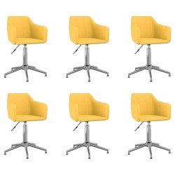 vidaXL Esszimmerstühle Drehbar 6 Stk. Gelb Stoff