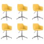 vidaXL Esszimmerstühle Drehbar 6 Stk. Gelb Stoff vidaXL Esszimmerstühle Drehbar 6 Stk. Gelb Stoff
