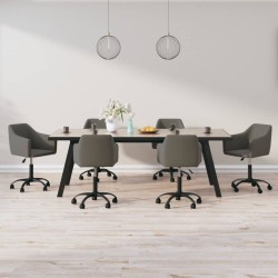 vidaXL Esszimmerstühle 6 Stk. Drehbar Dunkelgrau Samt