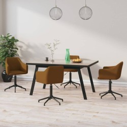 vidaXL Esszimmerstühle 4 Stk. Drehbar Braun Samt