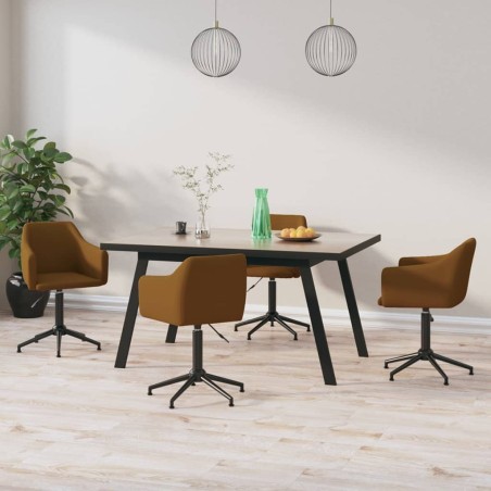 vidaXL Esszimmerstühle 4 Stk. Drehbar Braun Samt