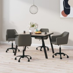 vidaXL Esszimmerstühle 4 Stk. Drehbar Dunkelgrau Samt