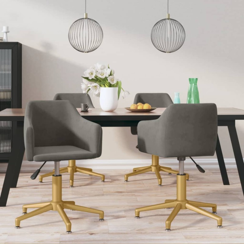 vidaXL Esszimmerstühle 4 Stk. Drehbar Dunkelgrau Samt vidaXL Esszimmerstühle 4 Stk. Drehbar Dunkelgrau Samt