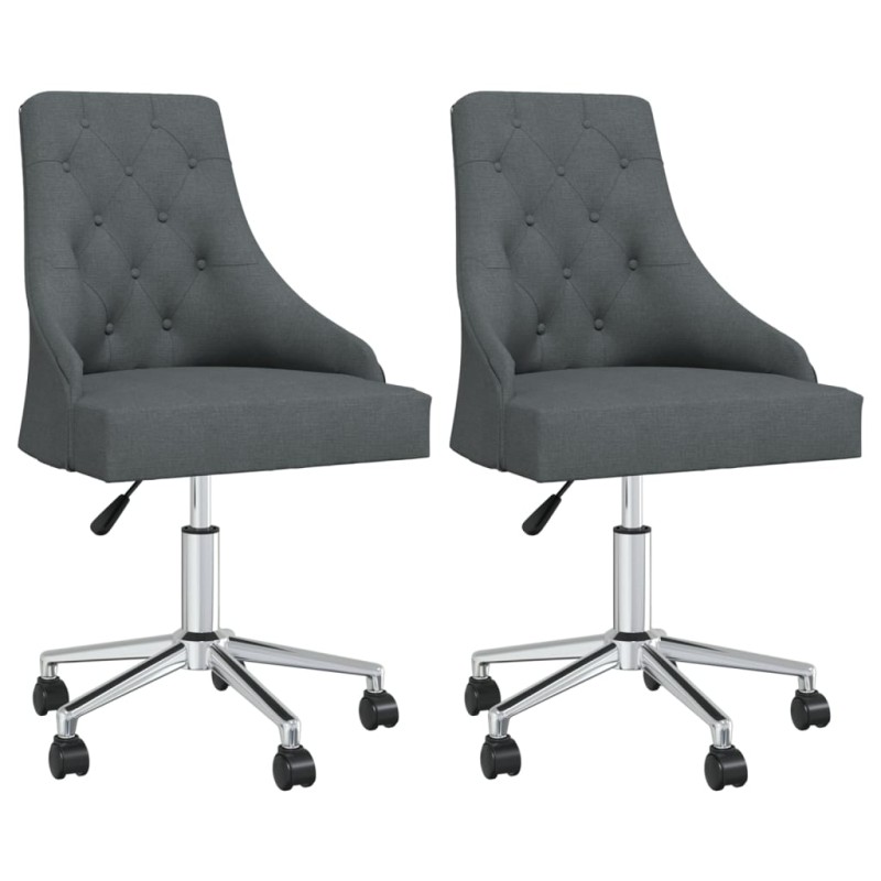 vidaXL Esszimmerstühle 2 Stk. Drehbar Dunkelgrau Stoff vidaXL Esszimmerstühle 2 Stk. Drehbar Dunkelgrau Stoff
