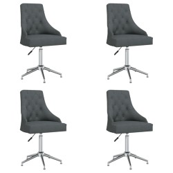 vidaXL Esszimmerstühle 4 Stk. Drehbar Dunkelgrau Stoff