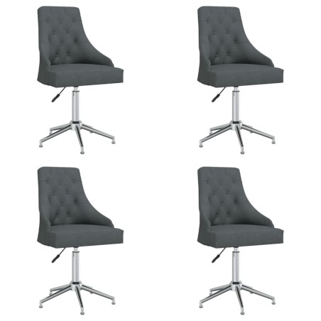 vidaXL Esszimmerstühle 4 Stk. Drehbar Dunkelgrau Stoff