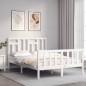 Massivholzbett mit Kopfteil Weiß 140x190 cm Massivholzbett mit Kopfteil Weiß 140x190 cm