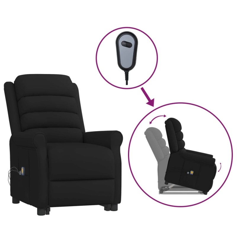 vidaXL Massagesessel mit Aufstehhilfe Schwarz Kunstleder vidaXL Massagesessel mit Aufstehhilfe Schwarz Kunstleder
