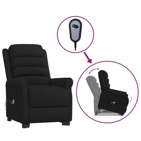 vidaXL Massagesessel mit Aufstehhilfe Schwarz Kunstleder