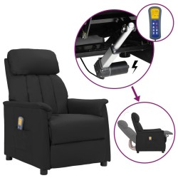 vidaXL Massagesessel mit Aufstehhilfe Schwarz Kunstleder