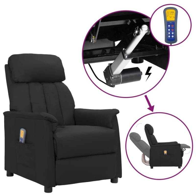 vidaXL Massagesessel mit Aufstehhilfe Schwarz Kunstleder vidaXL Massagesessel mit Aufstehhilfe Schwarz Kunstleder