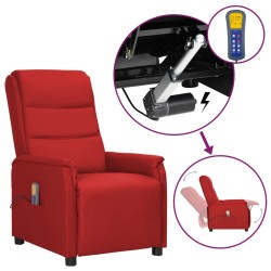 vidaXL Massagesessel mit Aufstehhilfe Weinrot Kunstleder