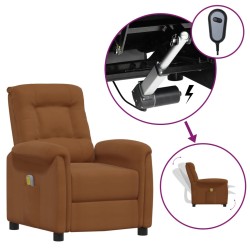 vidaXL Massagesessel mit Aufstehhilfe Braun Mikrofasergewebe