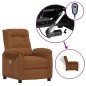 vidaXL Massagesessel mit Aufstehhilfe Braun Mikrofasergewebe vidaXL Massagesessel mit Aufstehhilfe Braun Mikrofasergewebe