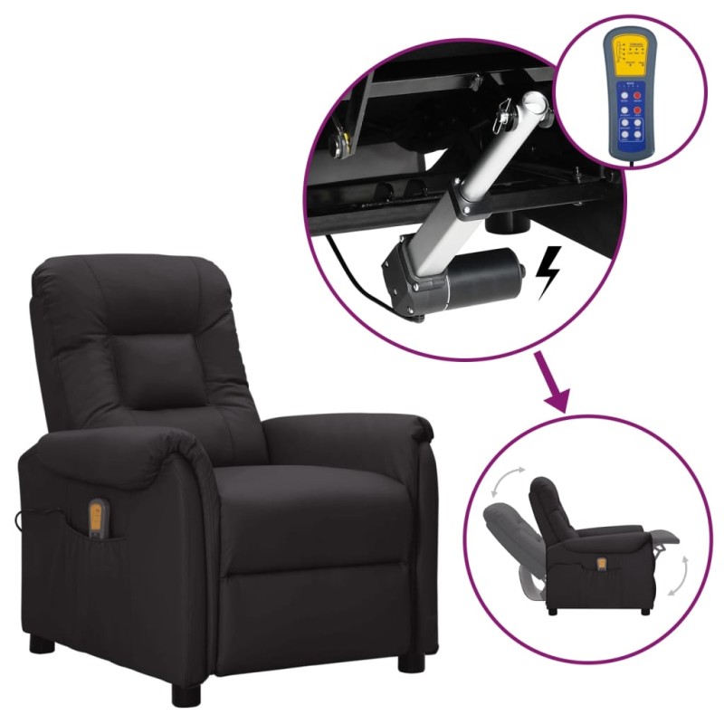 vidaXL Massagesessel mit Aufstehhilfe Schwarz Kunstleder vidaXL Massagesessel mit Aufstehhilfe Schwarz Kunstleder