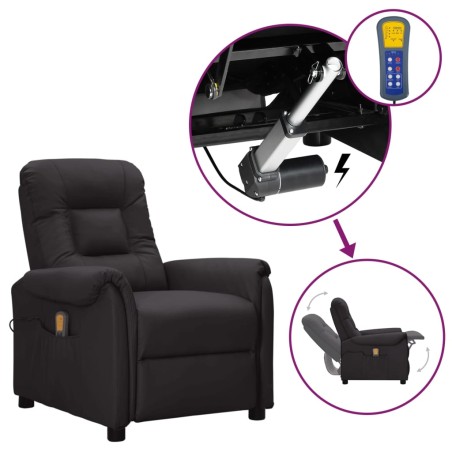 vidaXL Massagesessel mit Aufstehhilfe Schwarz Kunstleder