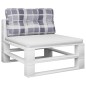 Palettenkissen Grau Karomuster 80x40x10 cm Stoff Palettenkissen Grau Karomuster 80x40x10 cm Stoff