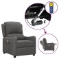 vidaXL Massagesessel mit Aufstehhilfe Dunkelgrau Stoff vidaXL Massagesessel mit Aufstehhilfe Dunkelgrau Stoff