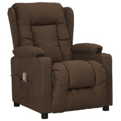 vidaXL Massagesessel mit Aufstehhilfe Braun Stoff