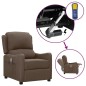 vidaXL Massagesessel mit Aufstehhilfe Taupe Stoff vidaXL Massagesessel mit Aufstehhilfe Taupe Stoff