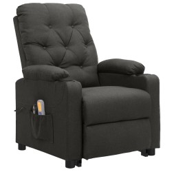 vidaXL Massagesessel mit Aufstehhilfe Dunkelgrau Stoff