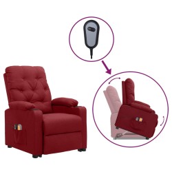 vidaXL Massagesessel mit Aufstehhilfe Weinrot Stoff