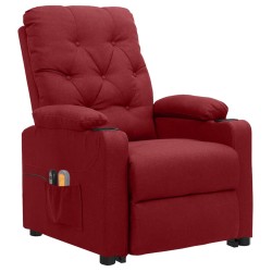 vidaXL Massagesessel mit Aufstehhilfe Weinrot Stoff