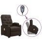 vidaXL Massagesessel mit Aufstehhilfe Dunkelbraun Stoff vidaXL Massagesessel mit Aufstehhilfe Dunkelbraun Stoff