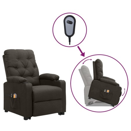 vidaXL Massagesessel mit Aufstehhilfe Taupe Stoff