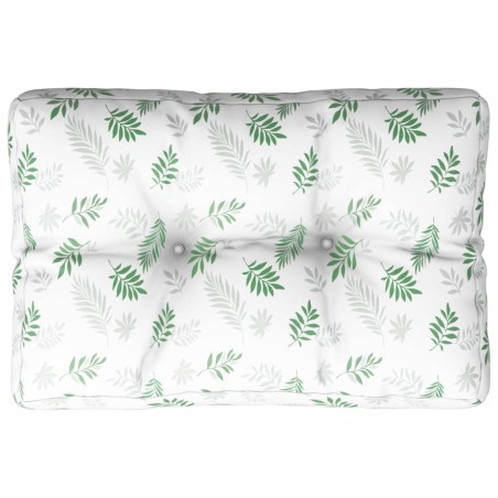 Palettenkissen Blattmuster 60x40x12 cm Stoff