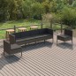 vidaXL 6-tlg. Garten-Lounge-Set mit Auflagen Poly Rattan Grau vidaXL 6-tlg. Garten-Lounge-Set mit Auflagen Poly Rattan Grau