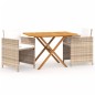 vidaXL 3-tlg. Garten-Essgruppe mit Kissen Beige vidaXL 3-tlg. Garten-Essgruppe mit Kissen Beige