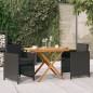 vidaXL 3-tlg. Garten-Essgruppe mit Kissen Schwarz vidaXL 3-tlg. Garten-Essgruppe mit Kissen Schwarz