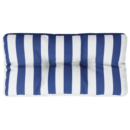 vidaXL Palettenkissen Blau Weiß Gestreift 80x40x12 cm Stoff