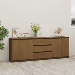vidaXL Beistellschrank Honigbraun 180x36x65 cm Massivholz Kiefer