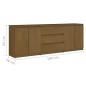 vidaXL Beistellschrank Honigbraun 180x36x65 cm Massivholz Kiefer vidaXL Beistellschrank Honigbraun 180x36x65 cm Massivholz Kiefer