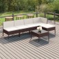 vidaXL 6-tlg. Garten-Lounge-Set mit Auflagen Poly Rattan Braun vidaXL 6-tlg. Garten-Lounge-Set mit Auflagen Poly Rattan Braun