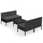 vidaXL 5-tlg. Garten-Lounge-Set mit Auflagen Poly Rattan Schwarz vidaXL 5-tlg. Garten-Lounge-Set mit Auflagen Poly Rattan Schwarz