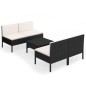 vidaXL 5-tlg. Garten-Lounge-Set mit Auflagen Poly Rattan Schwarz vidaXL 5-tlg. Garten-Lounge-Set mit Auflagen Poly Rattan Schwarz