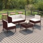 vidaXL 5-tlg. Garten-Lounge-Set mit Auflagen Poly Rattan Braun vidaXL 5-tlg. Garten-Lounge-Set mit Auflagen Poly Rattan Braun