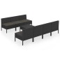 vidaXL 8-tlg. Garten-Lounge-Set mit Auflagen Poly Rattan Schwarz vidaXL 8-tlg. Garten-Lounge-Set mit Auflagen Poly Rattan Schwarz