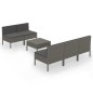 vidaXL 6-tlg. Garten-Lounge-Set mit Auflagen Poly Rattan Grau vidaXL 6-tlg. Garten-Lounge-Set mit Auflagen Poly Rattan Grau