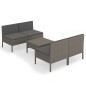 vidaXL 5-tlg. Garten-Lounge-Set mit Auflagen Poly Rattan Grau vidaXL 5-tlg. Garten-Lounge-Set mit Auflagen Poly Rattan Grau