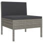 vidaXL 5-tlg. Garten-Lounge-Set mit Auflagen Poly Rattan Grau vidaXL 5-tlg. Garten-Lounge-Set mit Auflagen Poly Rattan Grau