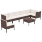 vidaXL 8-tlg. Garten-Lounge-Set mit Auflagen Poly Rattan Braun vidaXL 8-tlg. Garten-Lounge-Set mit Auflagen Poly Rattan Braun