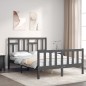 vidaXL Massivholzbett mit Kopfteil Grau 140x190 cm vidaXL Massivholzbett mit Kopfteil Grau 140x190 cm